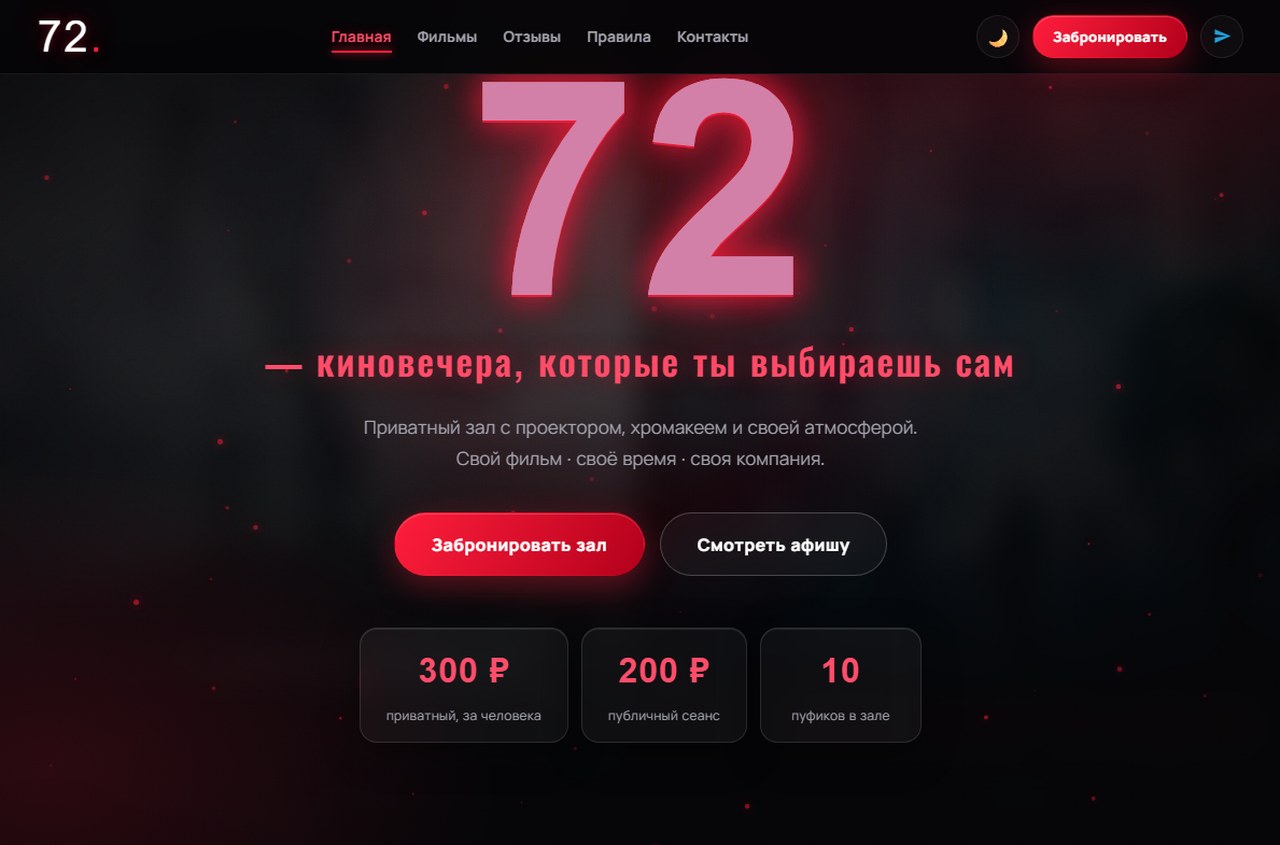 Сайт кинозала 72